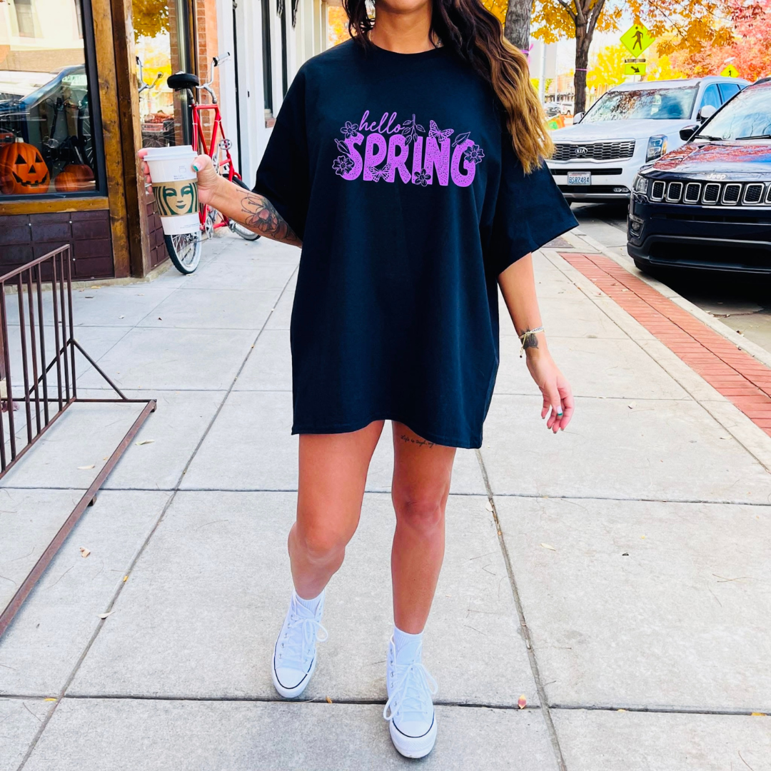 Hello Spring - pink single color