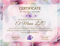 COSTUME FLOWER MOM CERTIFICATE