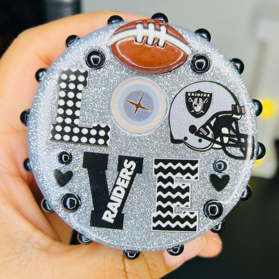 Raiders 16 oz glass cup