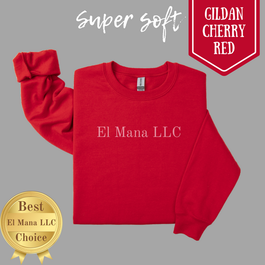Pick Your Desing- Cherry Red Gildan Unisex Sweatshirt