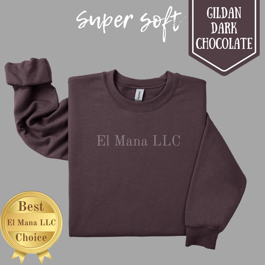 pick your design dark chocolate Gildan sweatshirt