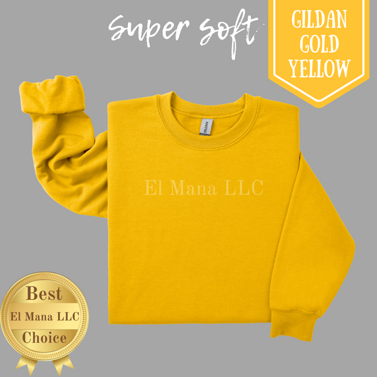 Pick Your Desing- Gold Yellow Gildan Unisex Sweatshirt